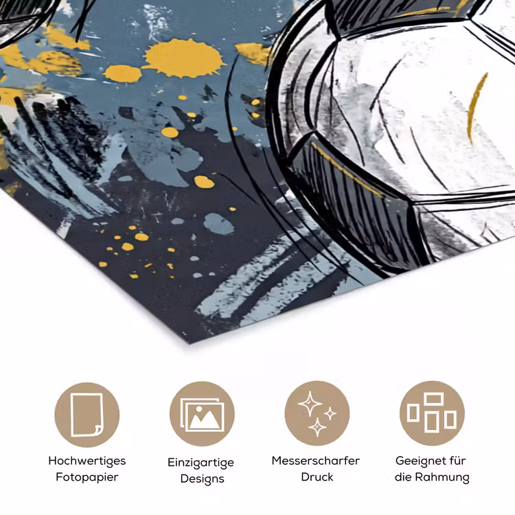 Voetbal - Abstract - Sport - Kleurrijk poster papier klein -tcloseup_DE