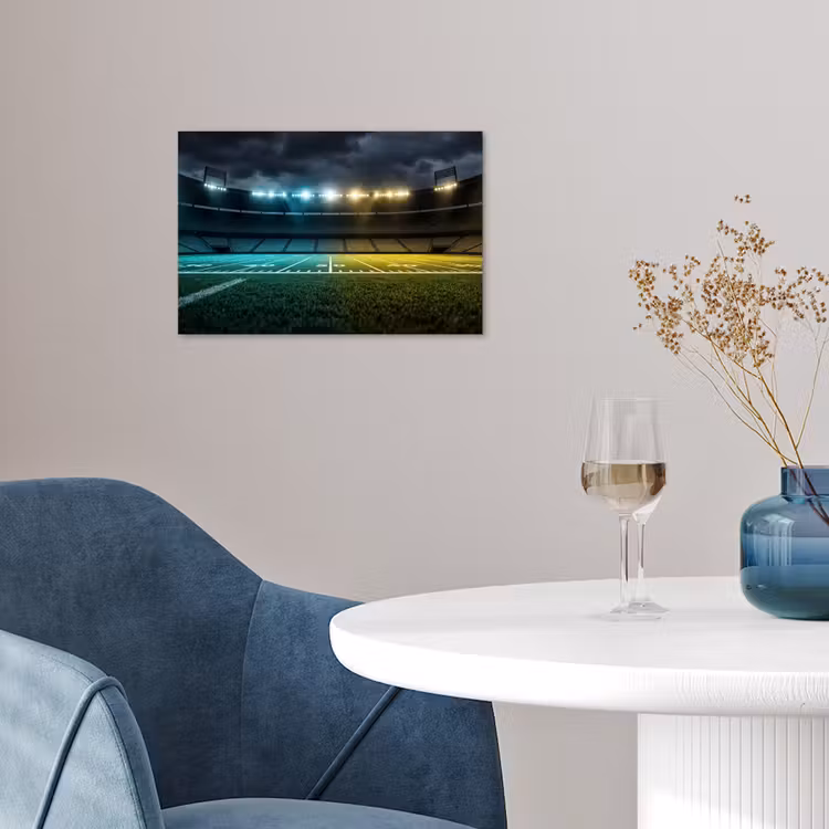Voetbal - Stadion - Nacht - Modern poster papier klein -sfeer3