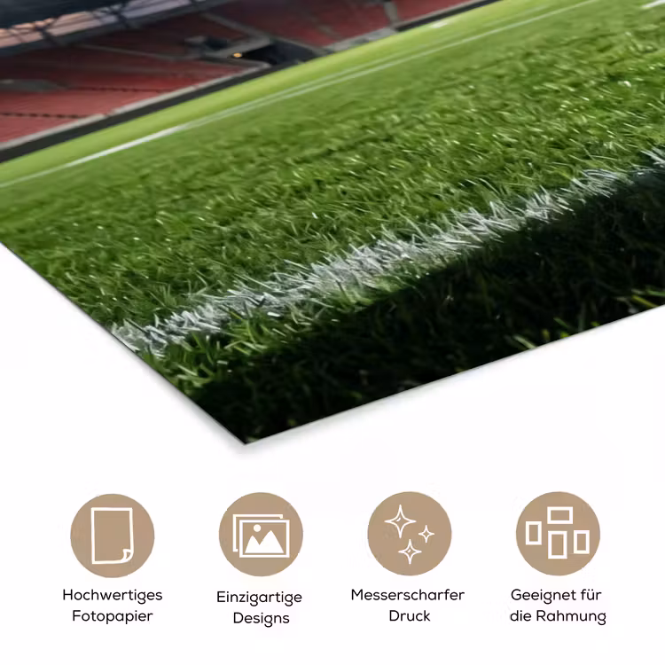 Voetbal - Stadion - Sport - Groen poster papier klein -tcloseup_DE