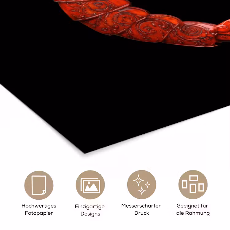 Garnaal - Rood - Dieren poster papier klein -tcloseup_DE