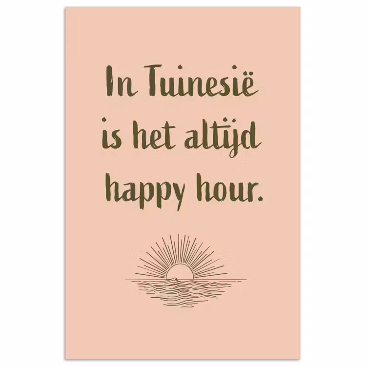 Tuin - Roze - Quote - Zon poster papier klein -3d