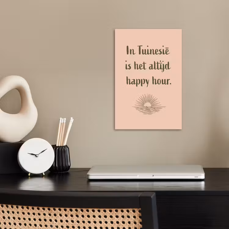 Tuin - Roze - Quote - Zon poster papier klein -sfeer1