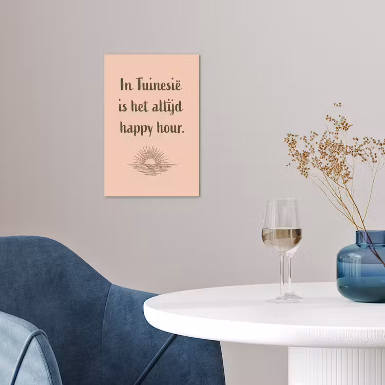 Tuin - Roze - Quote - Zon poster papier klein -sfeer3