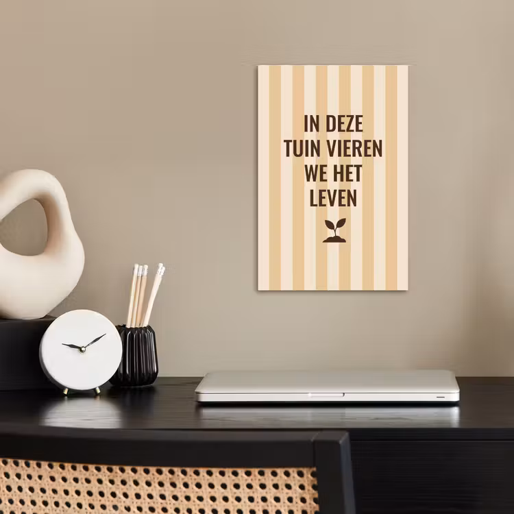Tuin - Quote - Strepen - Zomer poster papier klein -sfeer1
