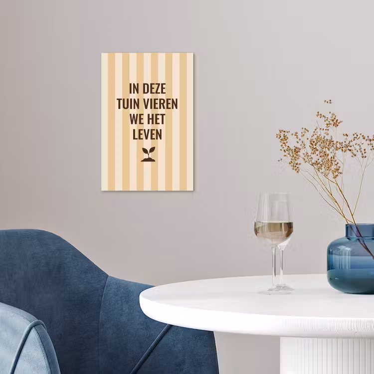 Tuin - Quote - Strepen - Zomer poster papier klein -sfeer3