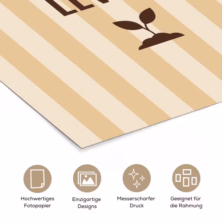 Tuin - Quote - Strepen - Zomer poster papier klein -tcloseup_DE