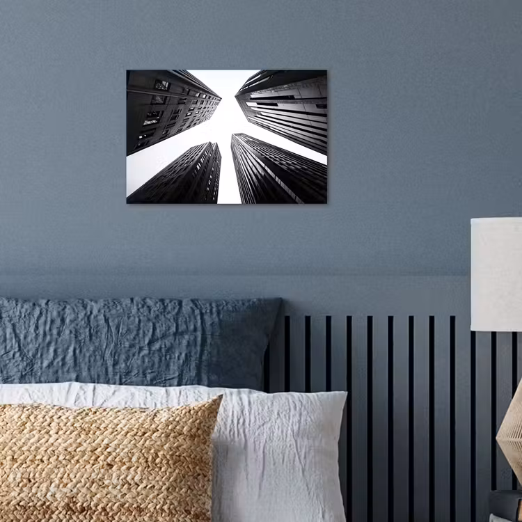 Gebouwen - Lucht - Zwart poster papier klein -sfeer2