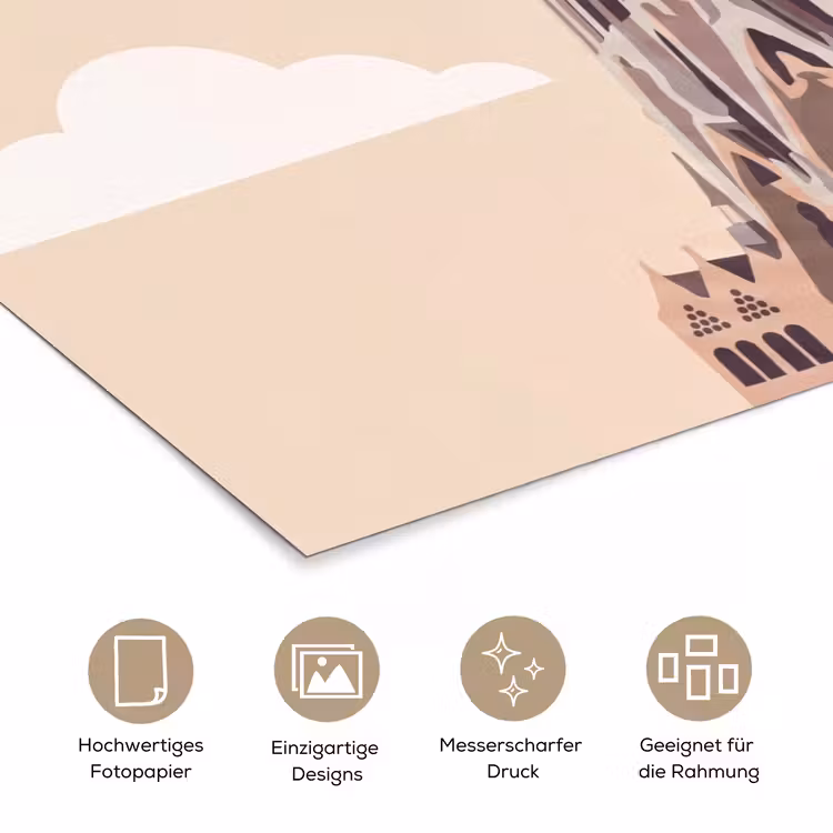 Gebouw - Torens - Architectuur - Abstract - Zonsondergang poster papier klein -tcloseup_DE