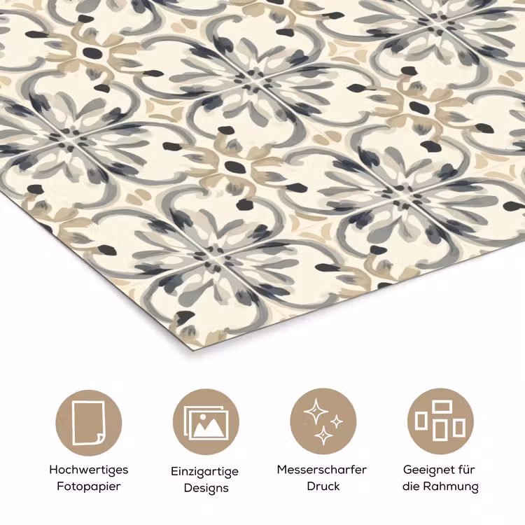 Floraal - Patroon - Kleurrijk poster papier klein 62 -tcloseup_DE