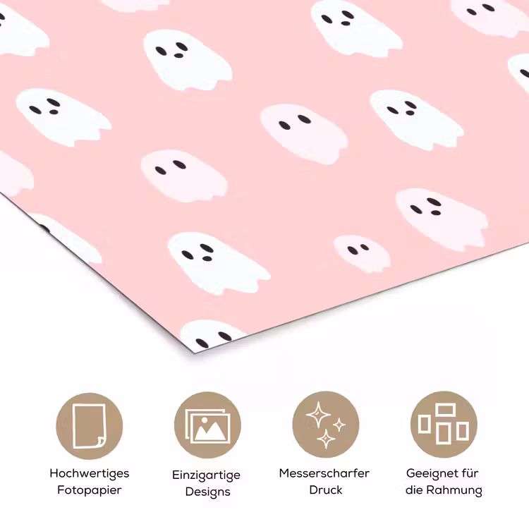 Spookjes - Patroon - Roze poster papier klein 62 -tcloseup_DE