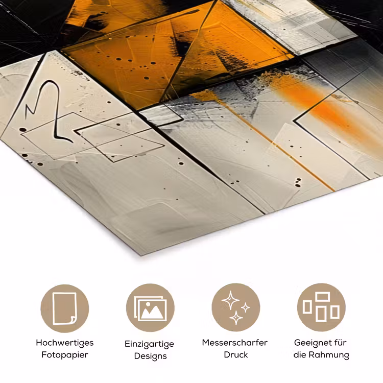 Geel - Abstract - Modern - Vormen poster papier klein -tcloseup_DE