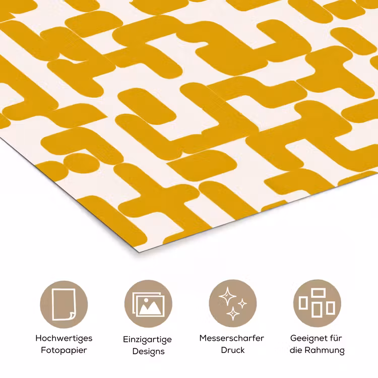 Geel - Beige - Patroon poster papier klein 62 -tcloseup_DE