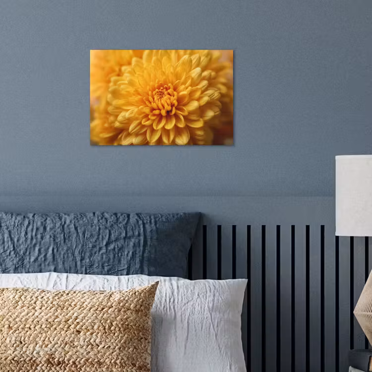 Geel - Chrysant - Zachtheid poster papier klein -sfeer2