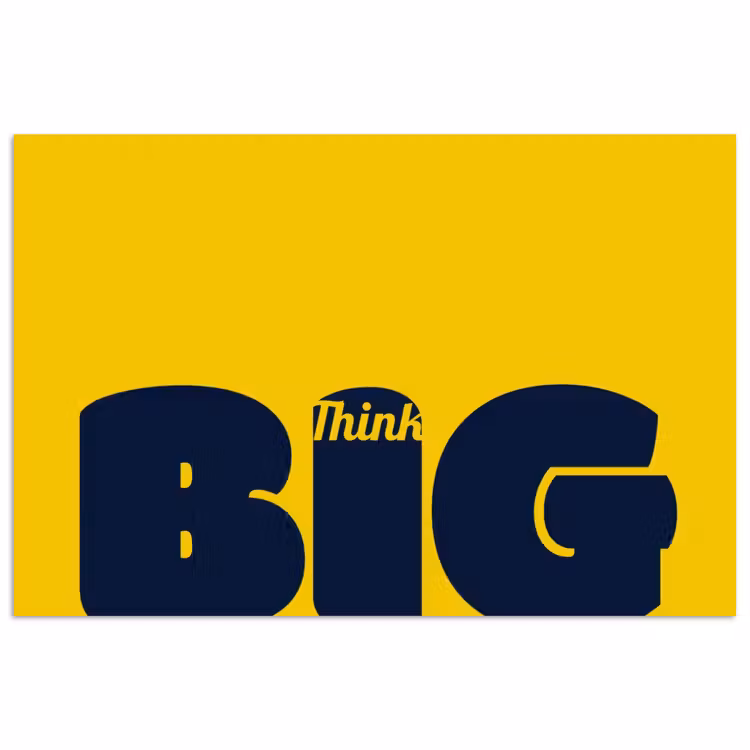 Geel - Think big - Grafisch poster papier klein -3d
