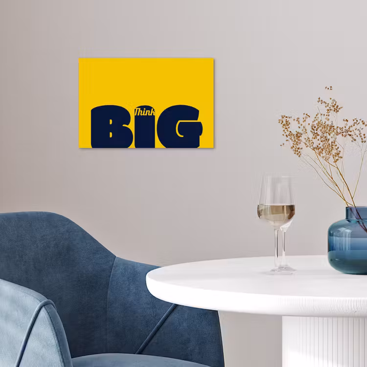 Geel - Think big - Grafisch poster papier klein -sfeer3