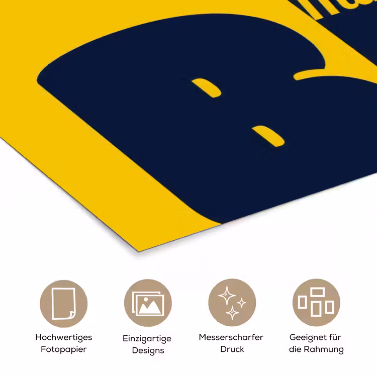 Geel - Think big - Grafisch poster papier klein -tcloseup_DE