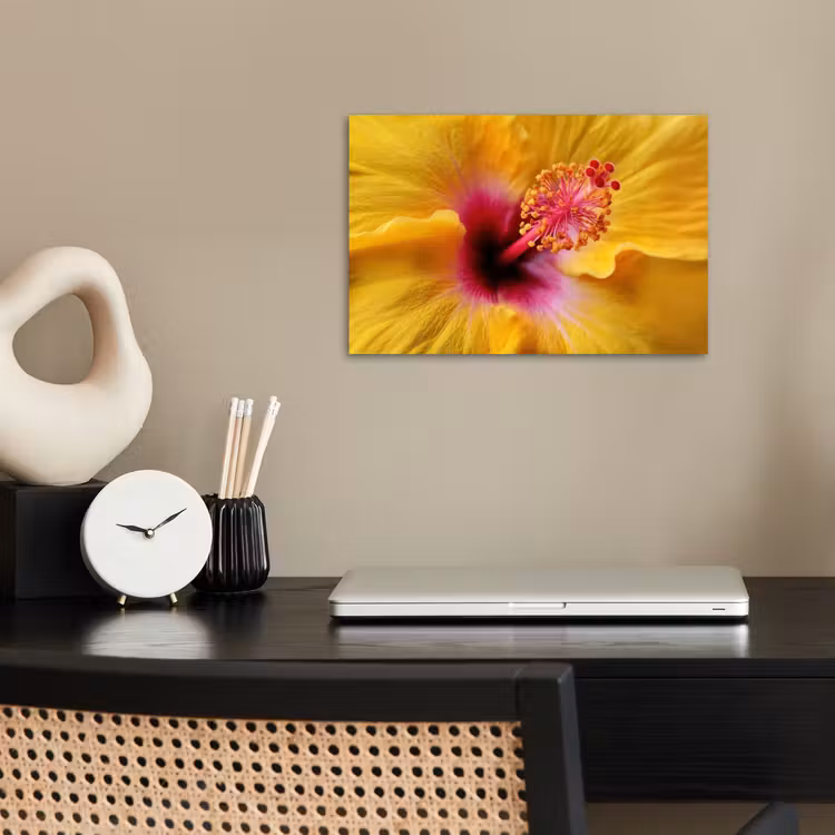 Geel - Hibiscus - Tropisch poster papier klein -sfeer1