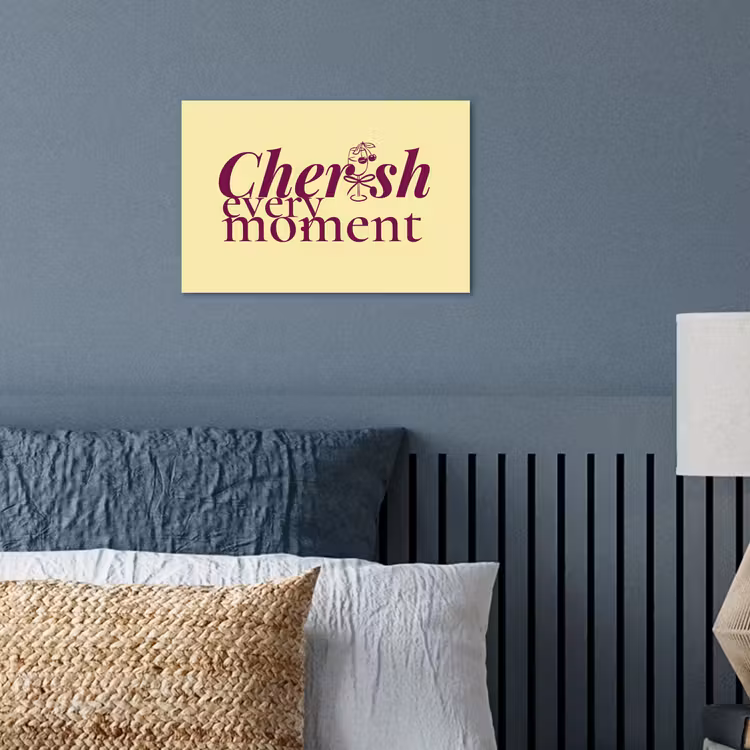 Cherish every moment - Cocktailglas - Geel poster papier klein -sfeer2