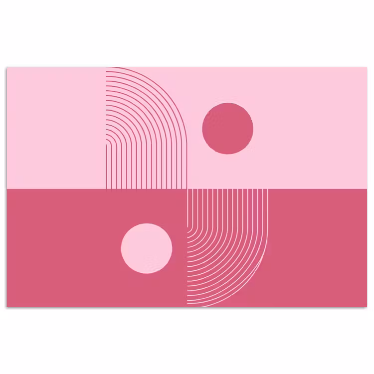 Geometrie - Patroon - Abstract - Roze - Modern poster papier klein -3d