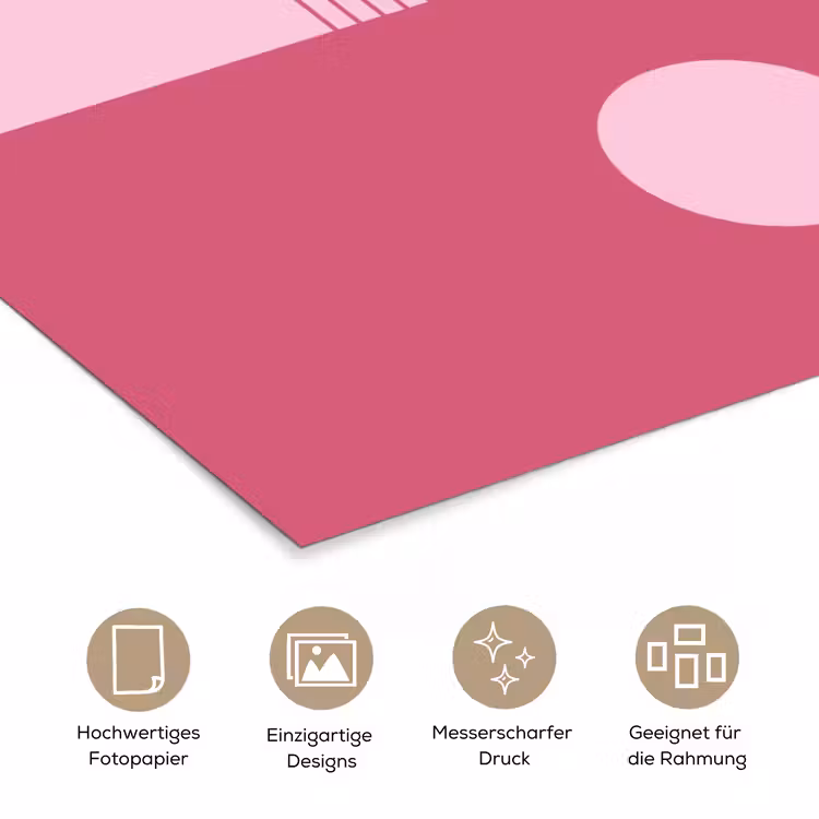 Geometrie - Patroon - Abstract - Roze - Modern poster papier klein -tcloseup_DE