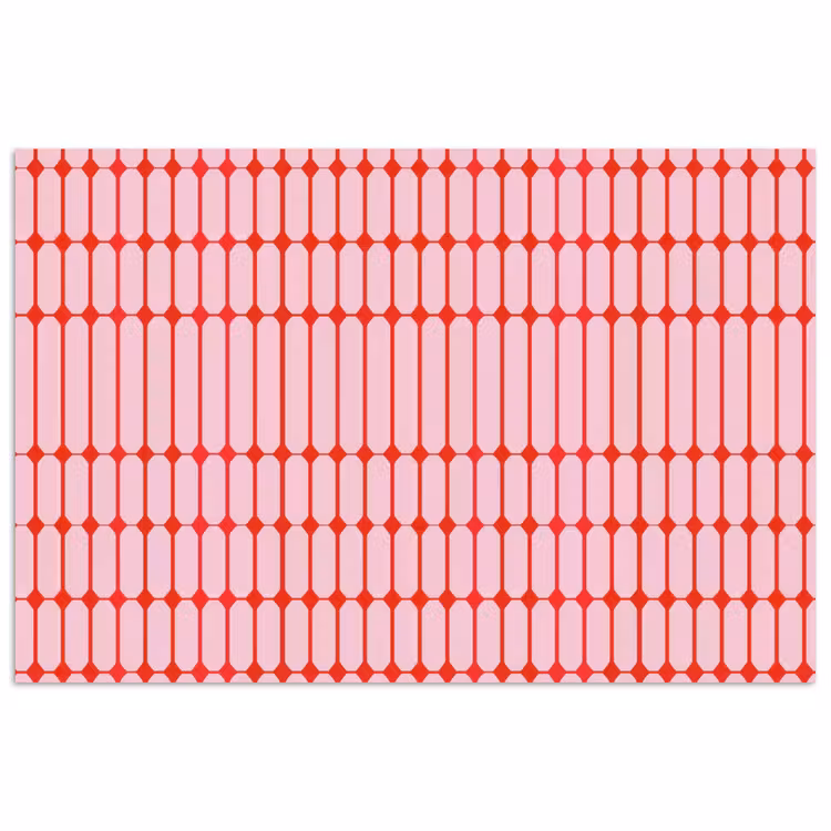Geometrisch - Minimalistisch - Rood - Roze poster papier klein 62 -3d