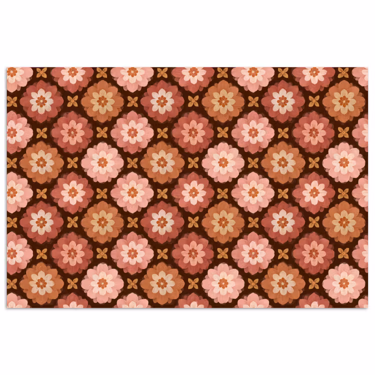 Geometrisch - Bloemen - Kleurrijk poster papier klein 62 -3d