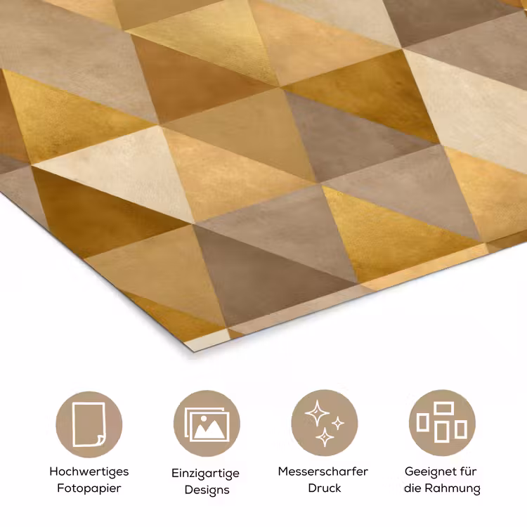 Geometrisch - Driehoek - Goud poster papier klein 62 -tcloseup_DE