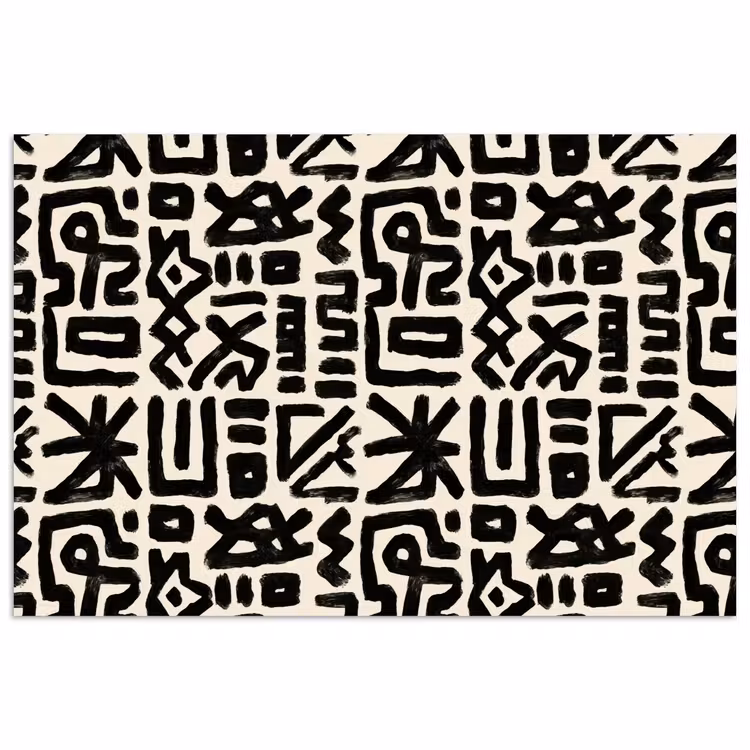 Geometrisch - Figuren - Zwart poster papier klein 62 -3d
