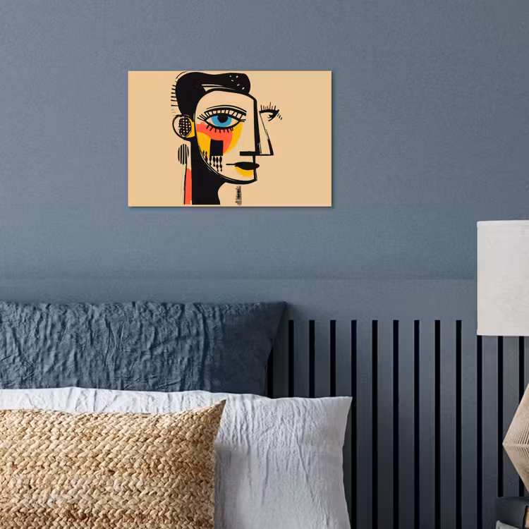 Geometrisch - Felle kleuren - Kubistische stijl poster papier klein -sfeer2