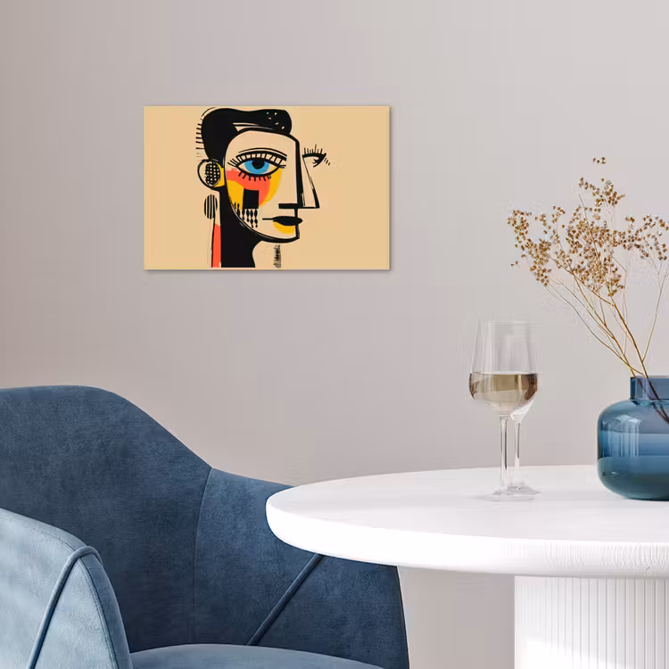 Geometrisch - Felle kleuren - Kubistische stijl poster papier klein -sfeer3