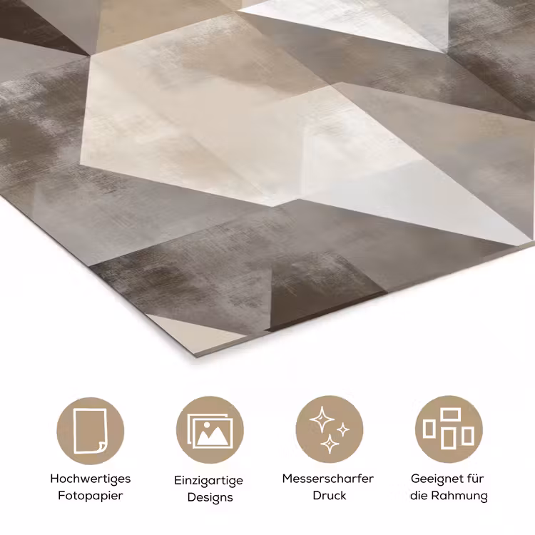 Geometrisch - Motief - Aardetinten poster papier klein 62 -tcloseup_DE