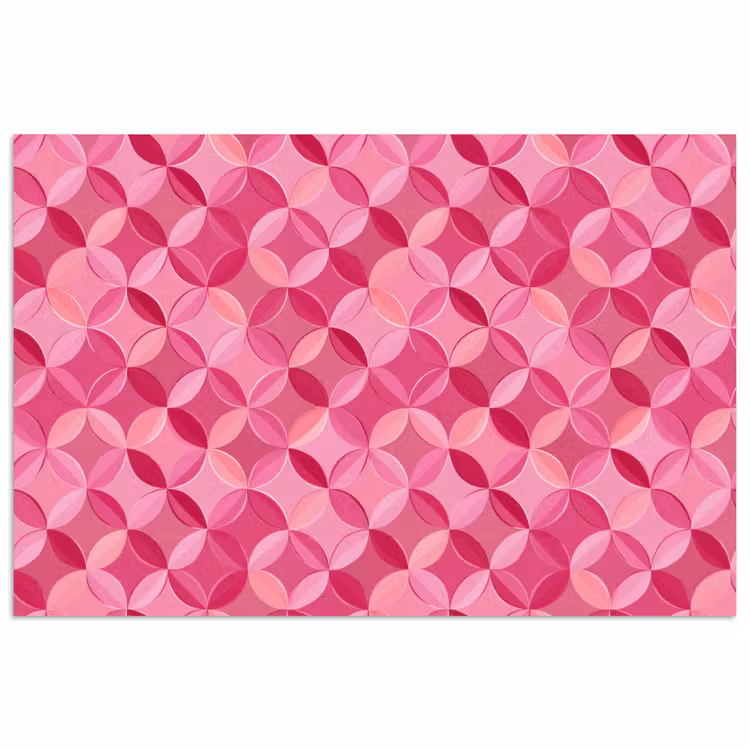 Geometrisch - Mozaïek - Modern - Roze poster papier klein 62 -3d