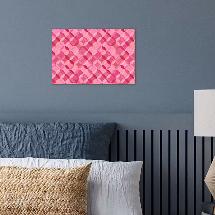 Geometrisch - Mozaïek - Modern - Roze poster papier klein 62 -sfeer2
