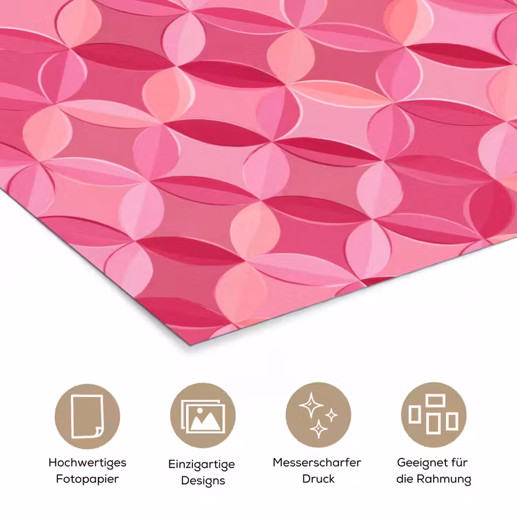 Geometrisch - Mozaïek - Modern - Roze poster papier klein 62 -tcloseup_DE