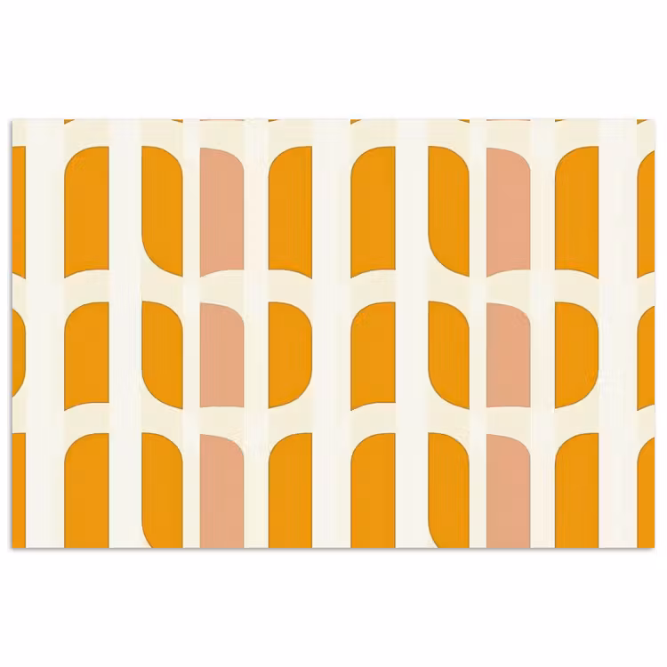Geometrisch - Patroon - Geel - Roze poster papier klein 62 -3d