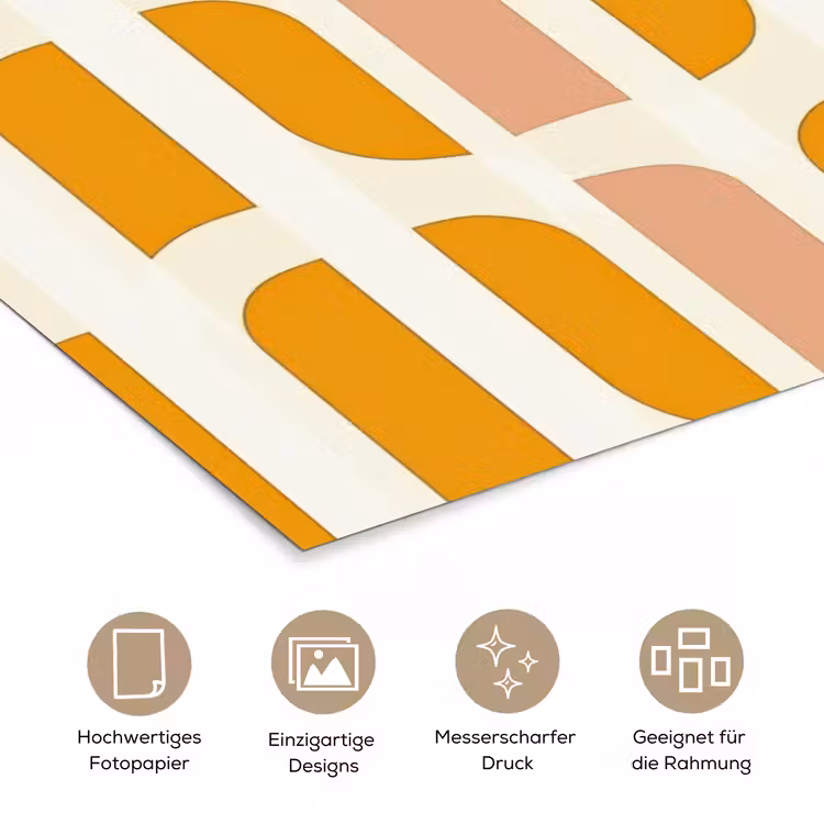 Geometrisch - Patroon - Geel - Roze poster papier klein 62 -tcloseup_DE