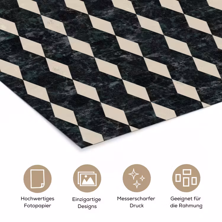 Geometrisch - Patroon - Marmer - Groen poster papier klein 62 -tcloseup_DE