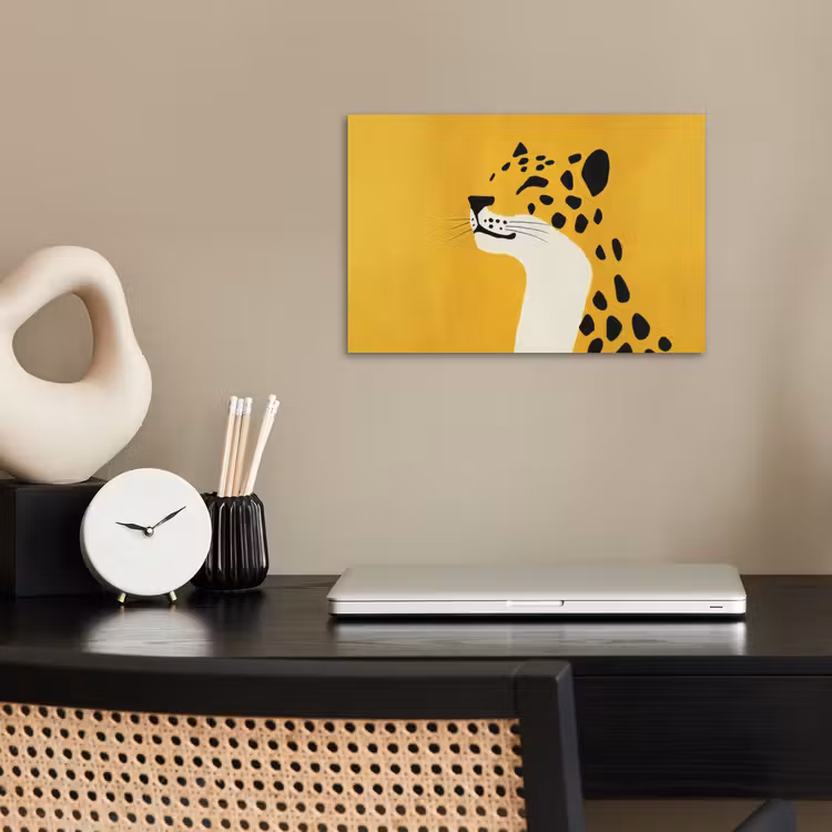 Cheetah - Illustratie - Geel poster papier klein -sfeer1