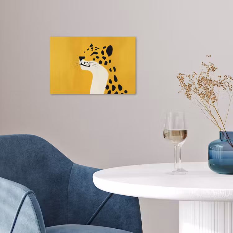 Cheetah - Illustratie - Geel poster papier klein -sfeer3