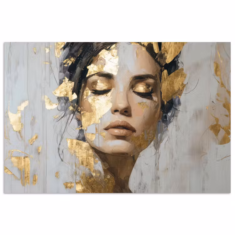 Sierlijk - Vrouw - Goud - Ogen poster papier klein -3d