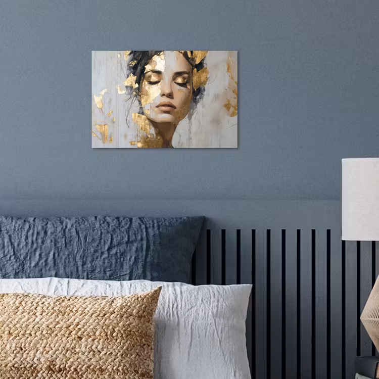 Sierlijk - Vrouw - Goud - Ogen poster papier klein -sfeer2