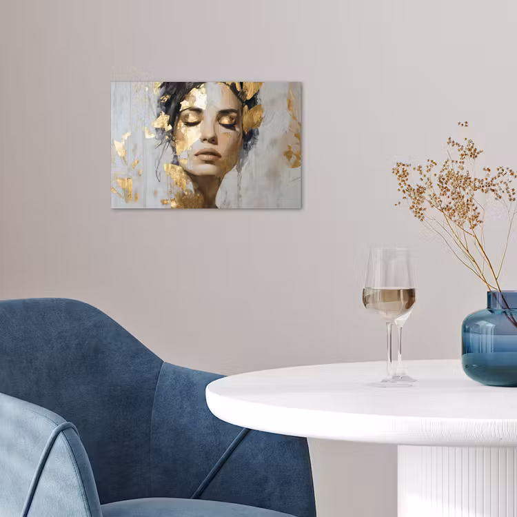 Sierlijk - Vrouw - Goud - Ogen poster papier klein -sfeer3
