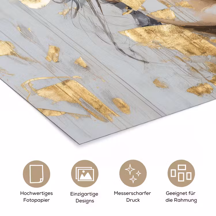 Sierlijk - Vrouw - Goud - Ogen poster papier klein -tcloseup_DE
