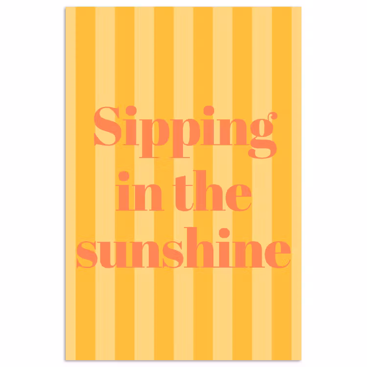 Gestreept - Geel - Sunshine - Letters poster papier klein -3d