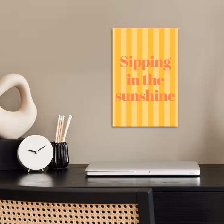 Gestreept - Geel - Sunshine - Letters poster papier klein -sfeer1