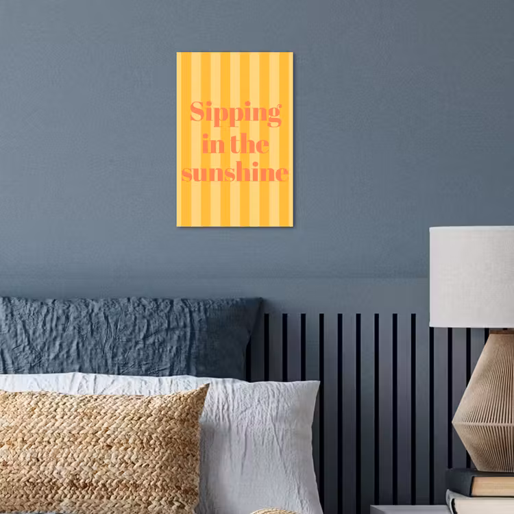 Gestreept - Geel - Sunshine - Letters poster papier klein -sfeer2