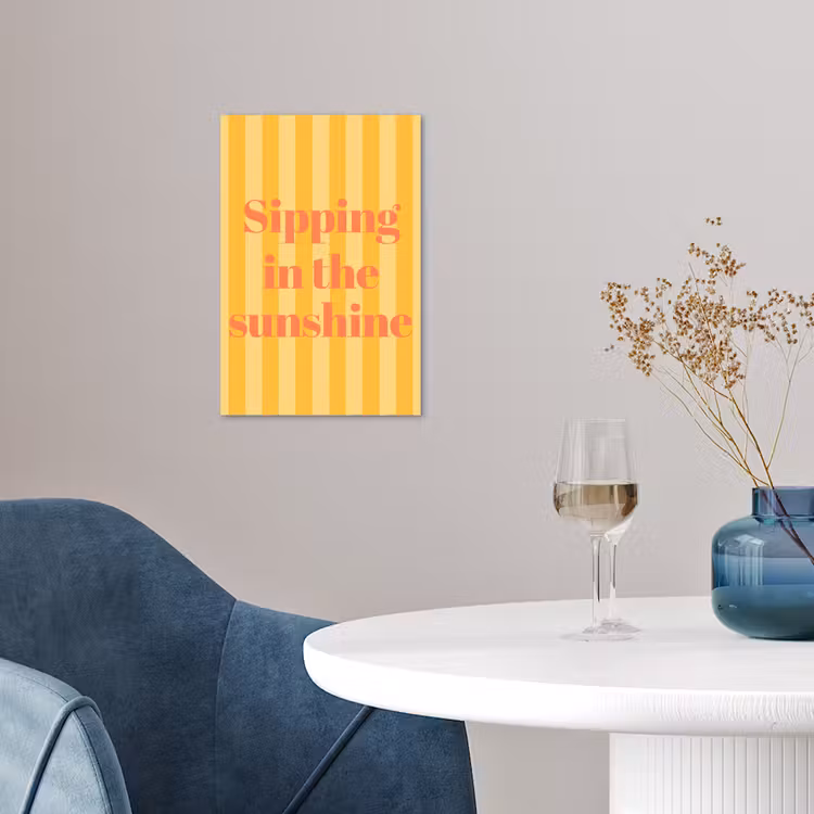 Gestreept - Geel - Sunshine - Letters poster papier klein -sfeer3