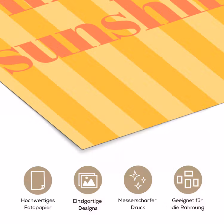 Gestreept - Geel - Sunshine - Letters poster papier klein -tcloseup_DE