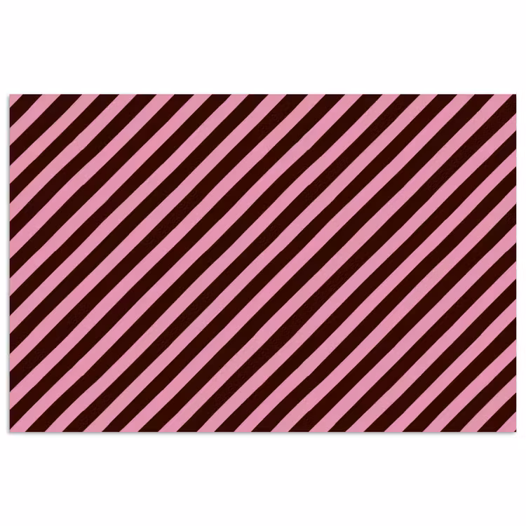 Strepen - Roze - Bruin poster papier klein 62 -3d