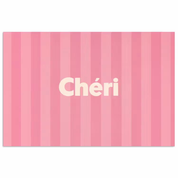 Gestreept - Roze - Chéri poster papier klein -3d